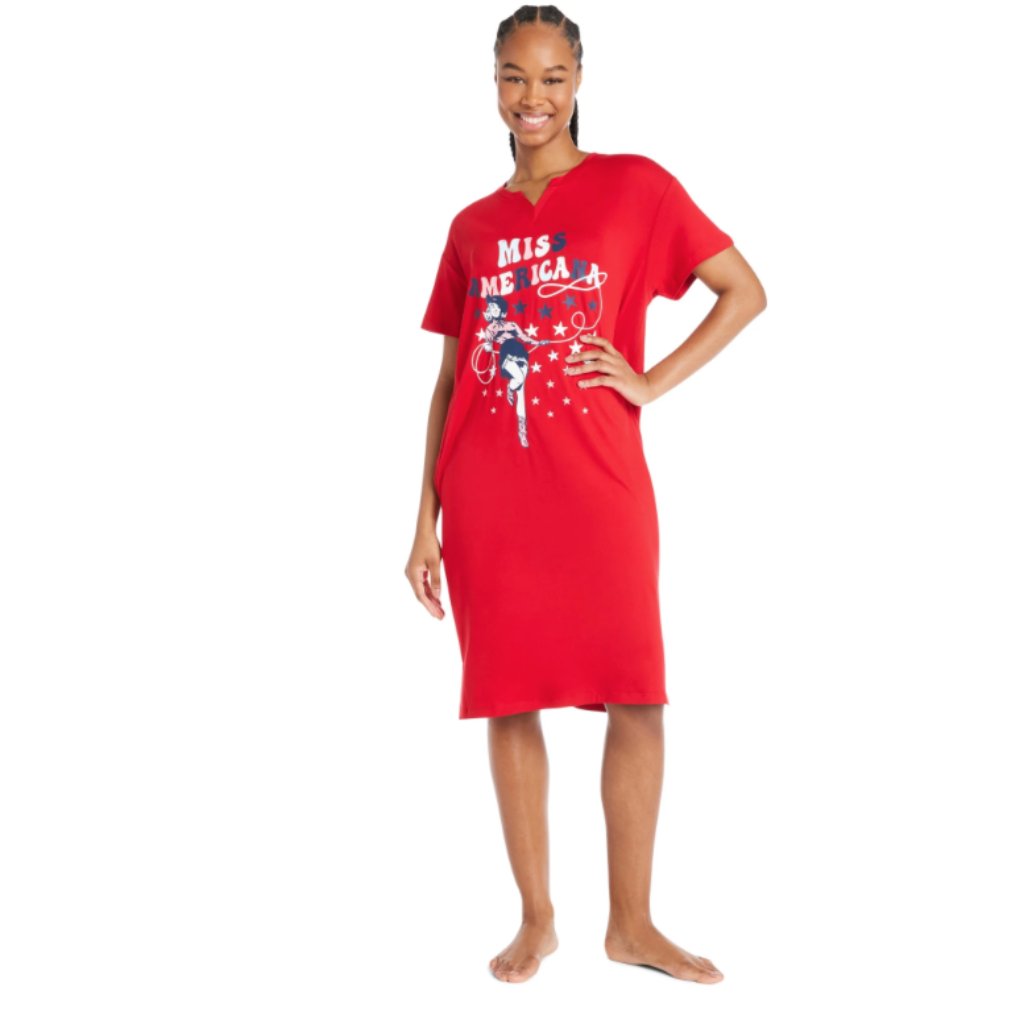 Way To Celebrate Women's Americana Lounger Sleep Shirt 3x (22w-24w)